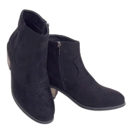 Botas pretas de salto baixo CM-8M2-1 pretas preto