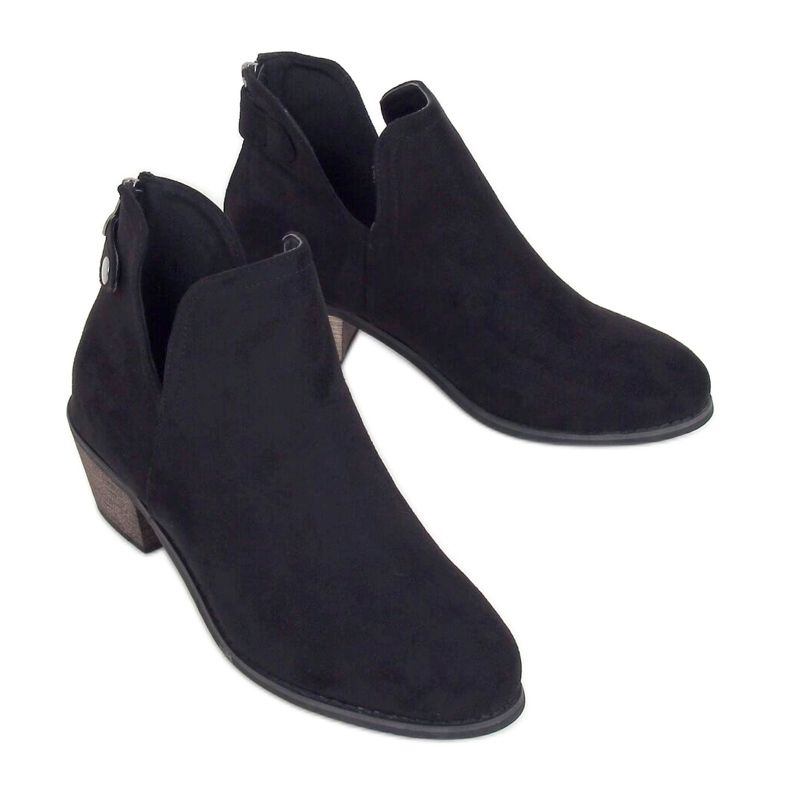 Botas pretas com recorte preto CM-8M4-1 Preto Botas pretas com recorte preto CM-8M4-1 Preto