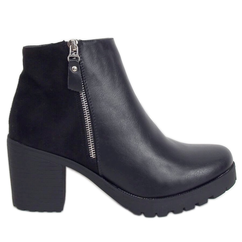 Botas pretas com salto largo J802 Preto Botas pretas com salto largo J802 Preto