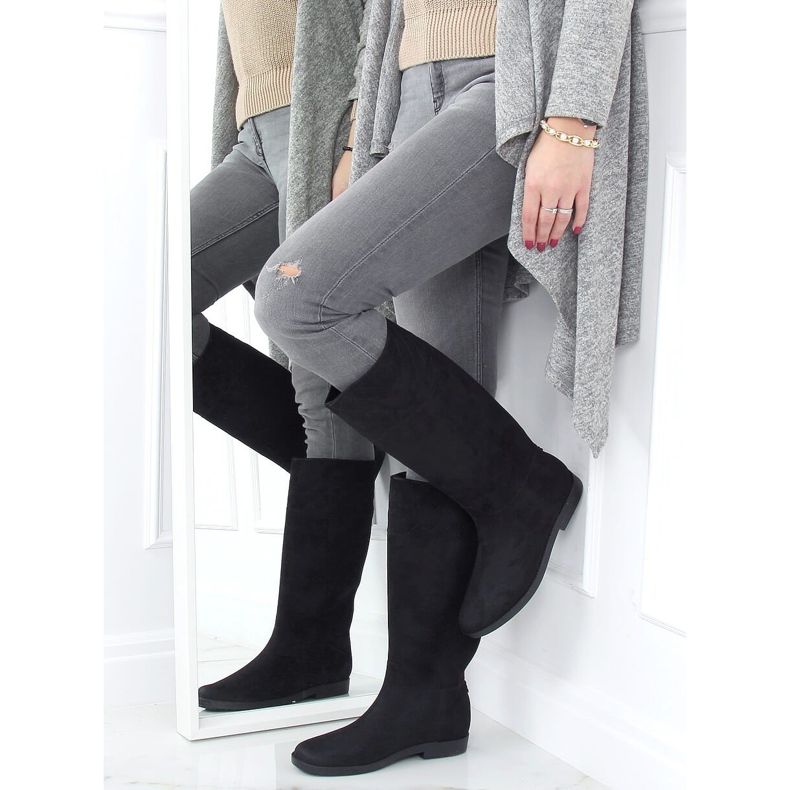 Galochas femininas negras pretas D62P pretas preto