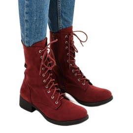 Botas vermelhas com cordões S10 vermelho