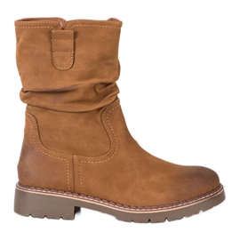 Super Mode Botas com parte superior franzida castanho Super Mode Botas com parte superior franzida castanho