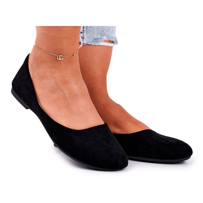 EVE Bailarinas de camurça feminina Black Lasota 1031 preto