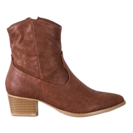 SHELOVET Botas de caubói com estampa marrom