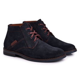 Botas de couro masculinas Bednarek Botas azul marinho marrom azul-marinho