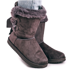 Botas femininas de neve com pelo forrado de pele Grey Kaylee cinza