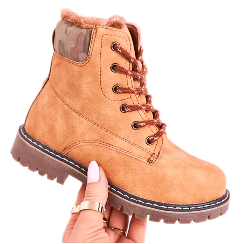 Apawwa Caçadores de botas infantis aquecidos com peles de camelo em Londres bege castanho Apawwa Caçadores de botas infantis aquecidos com peles de camelo em Londres bege castanho