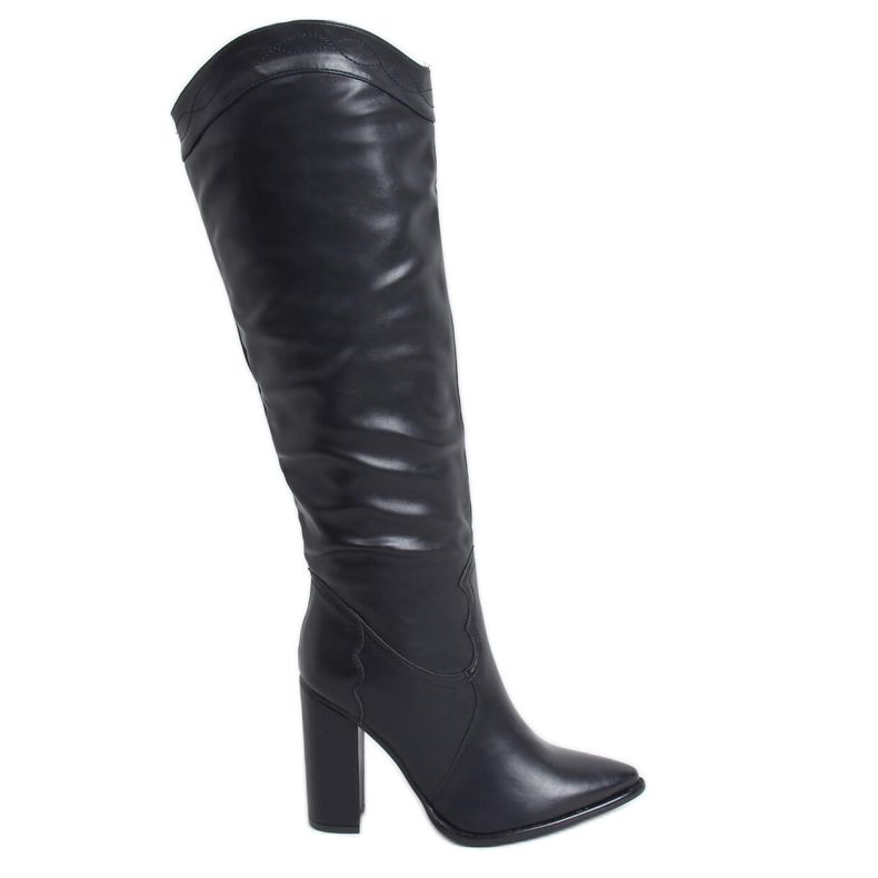 Botas com sotaque cowboy preto RB81P Preto Botas com sotaque cowboy preto RB81P Preto