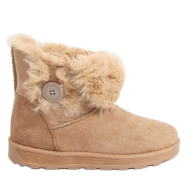 Botas de neve com botão de camelo 258 Camel bege