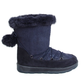 Botas de neve azul marinho para mulheres 259 azul-marinho