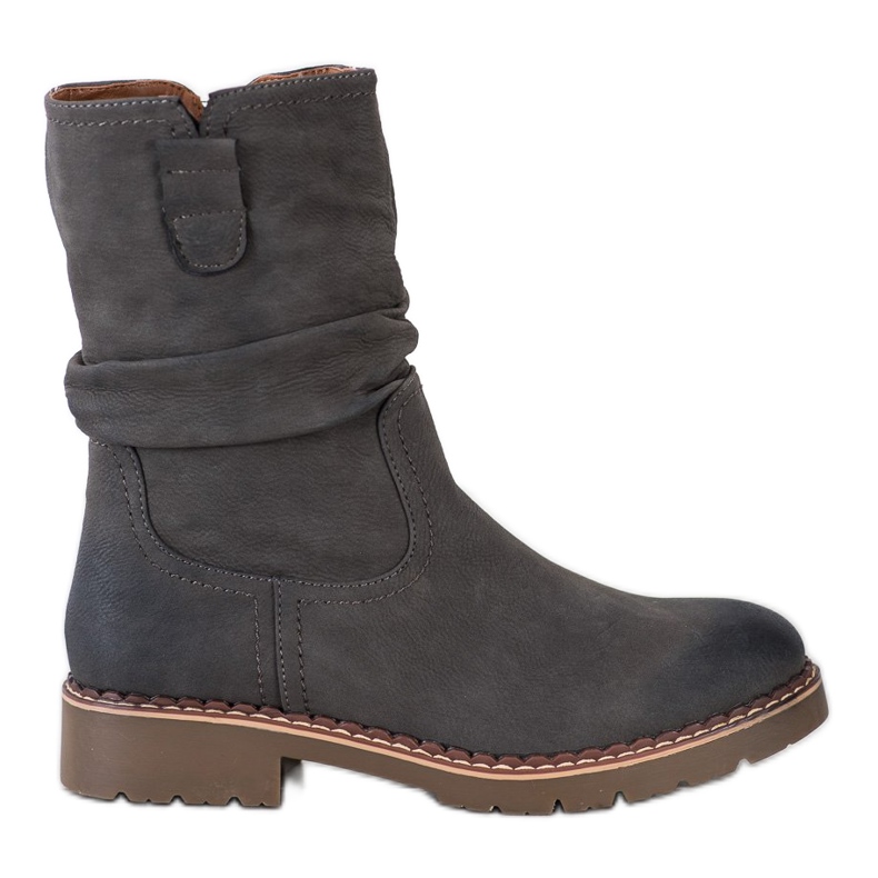 Super Mode Botas com parte superior franzida cinza
