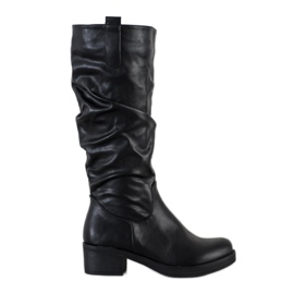 Flyfor Botas com parte superior franzida preto Flyfor Botas com parte superior franzida preto