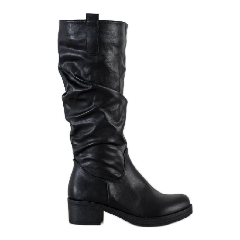 Flyfor Botas com parte superior franzida preto