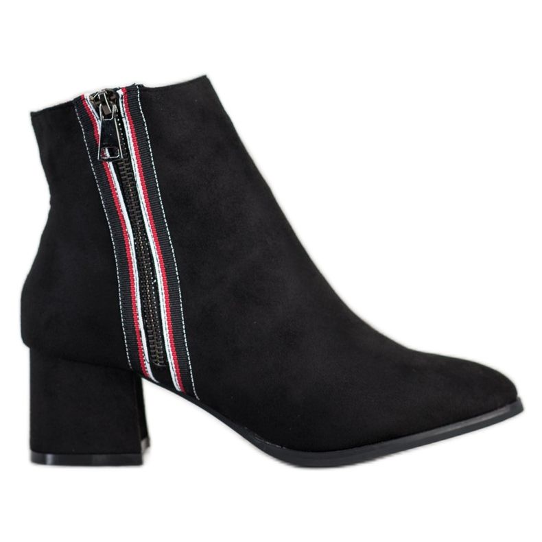 M.Daszyński Botas de camurça com zíper decorativo preto