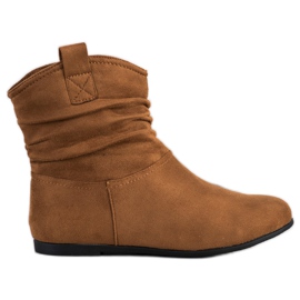 SHELOVET Botinhas de camurça casual marrom