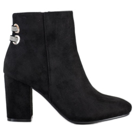 SHELOVET Botas Elegantes Com Zircônia Cúbica preto