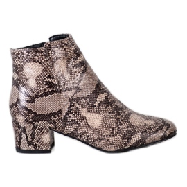 SHELOVET Bota estampada de cobra bege marrom