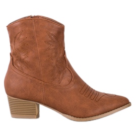 SHELOVET Botas de caubói com estampa marrom