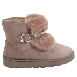 Botas de neve com zircônia cúbica bege A980 Khaki