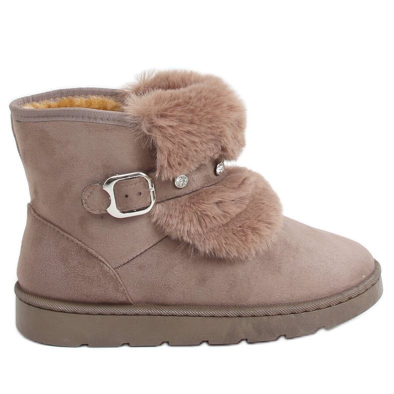 Botas de neve com zircônia cúbica bege A980 Khaki