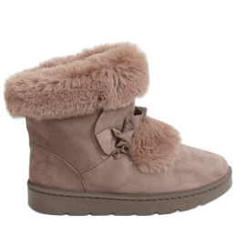 Botas de neve femininas bege A976 Khaki