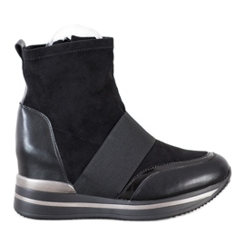 SHELOVET Botas de cunha elegantes preto