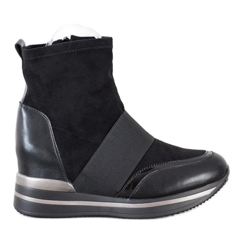 SHELOVET Botas de cunha elegantes preto