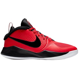 Sapatos infantis Nike Team Hustle vermelho e preto AQ4224 600 Sapatos infantis Nike Team Hustle vermelho e preto AQ4224 600