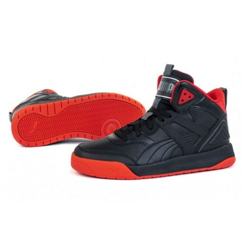 Puma Backcourt Mid M 374139 03 preto vermelho