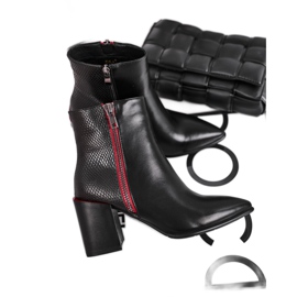 S.Barski Botas pretas Lippi pretas femininas preto vermelho