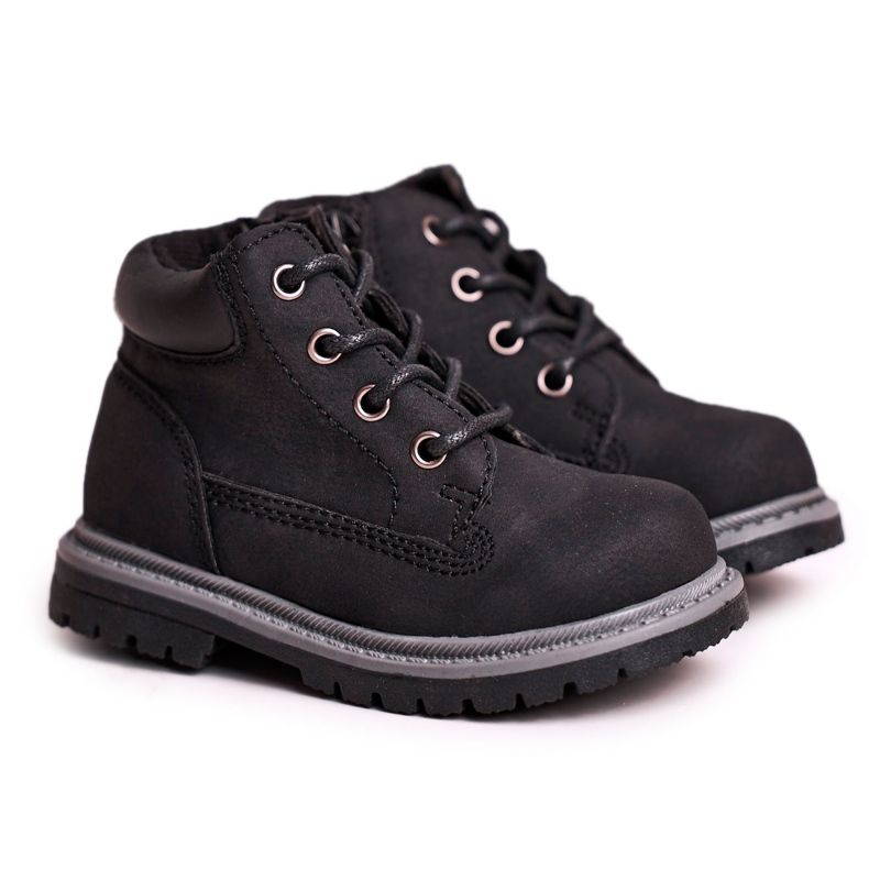 Apawwa Botas infantis pretas para meninos. Botas Moa preto