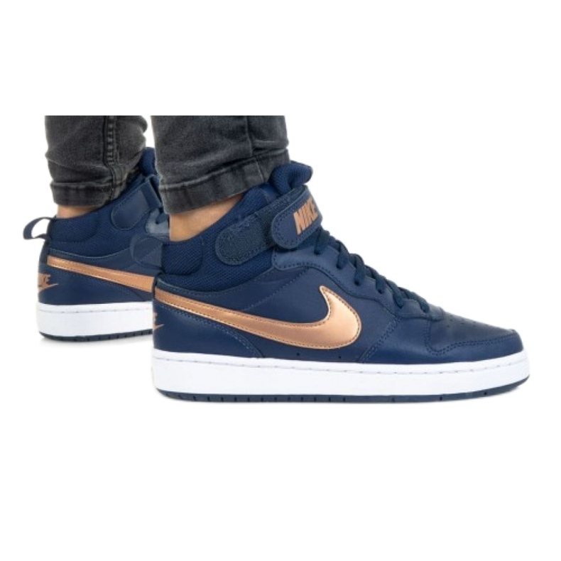 Tênis Nike Court Borough Mid 2 Jr CD7782-400 preto azul marinho