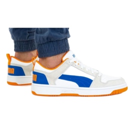 Puma Rebound Layup Lo Sd M 370539 04 branco azul laranja cinza