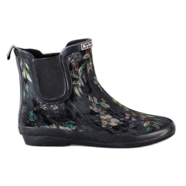 Kylie Wellies de camurça com flores preto
