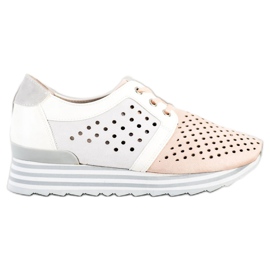 Aclys Tênis Openwork branco rosa cinza Aclys Tênis Openwork branco rosa cinza