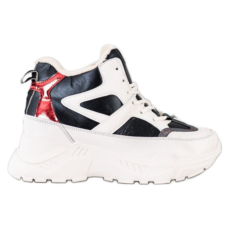 Seastar Sapatinhos de moda esportiva branco preto vermelho
