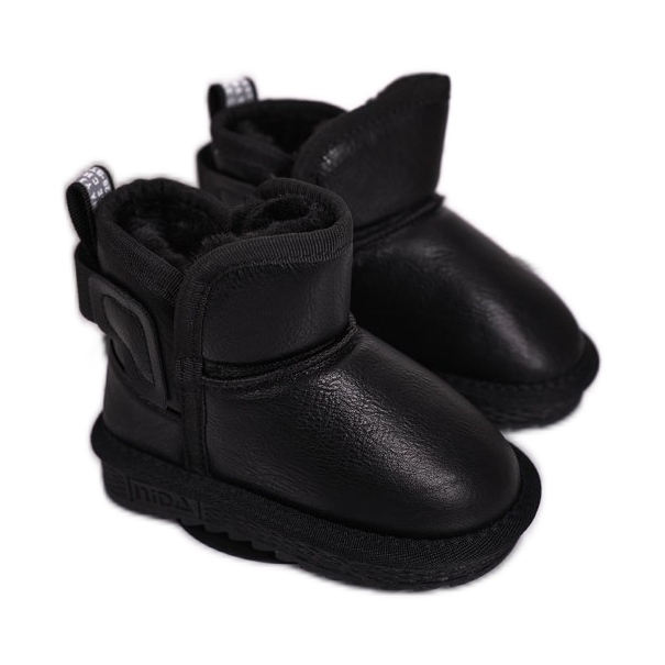 Apawwa Botas de neve pretas infantis com pele negra Charlotte preto