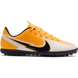 Chuteiras Nike Mercurial Vapor 13 Club Tf Jr AT8177 801 multicolorido amarelo Chuteiras Nike Mercurial Vapor 13 Club Tf Jr AT8177 801 multicolorido amarelo