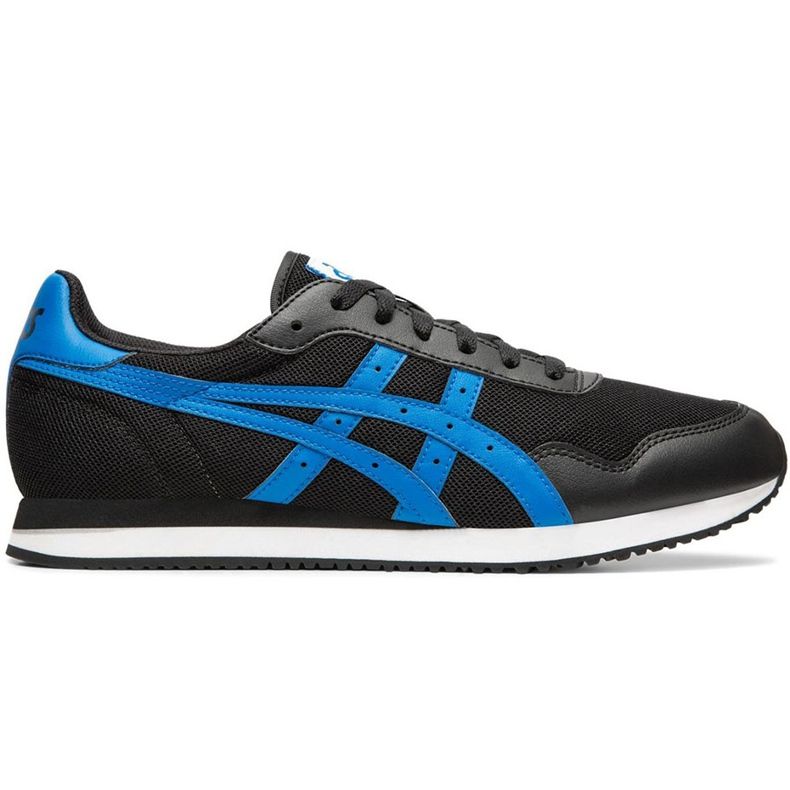 Sapatos masculinos Asics Tiger Runner preto e azul 1191A207 004 multicolorido