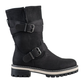 Super Mode Botas altas com fivela preto