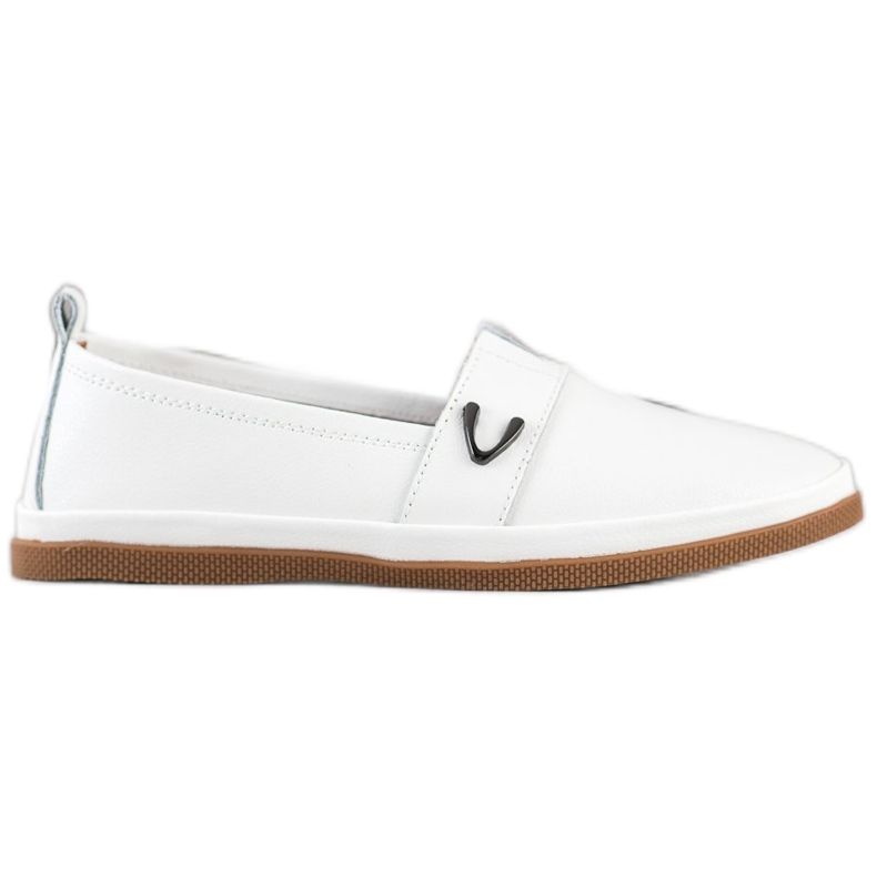 Slipons de couro VINCEZA branco