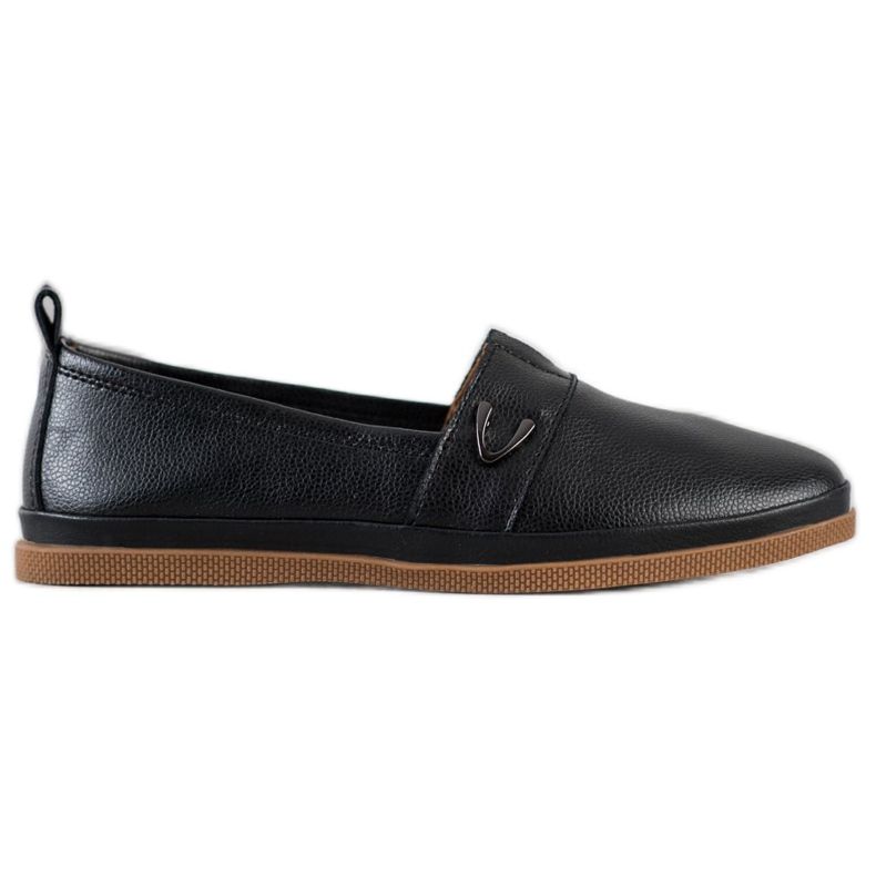 Slipons de couro VINCEZA preto