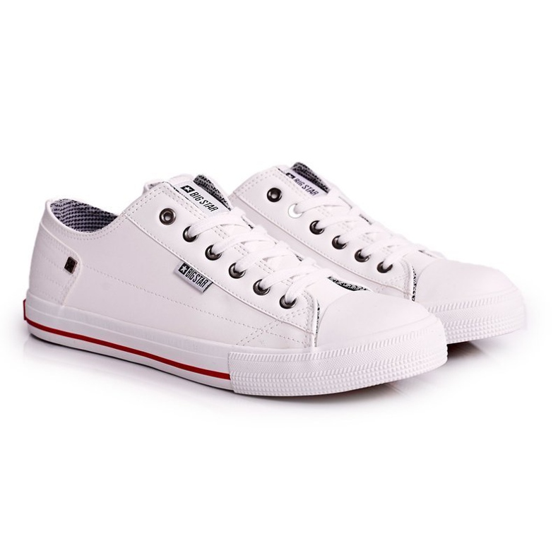 Tênis de couro masculino Big Star DD174260 branco