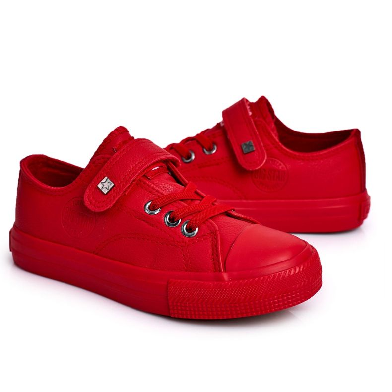 Tênis de couro infantil Big Star EE374036 vermelho