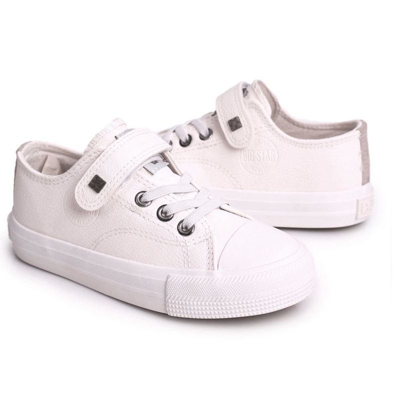 Tênis de couro infantil Big Star EE374035 branco
