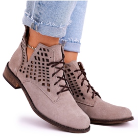 Nicole Botas femininas cappuccino cappuccino de camurça aberta marrom