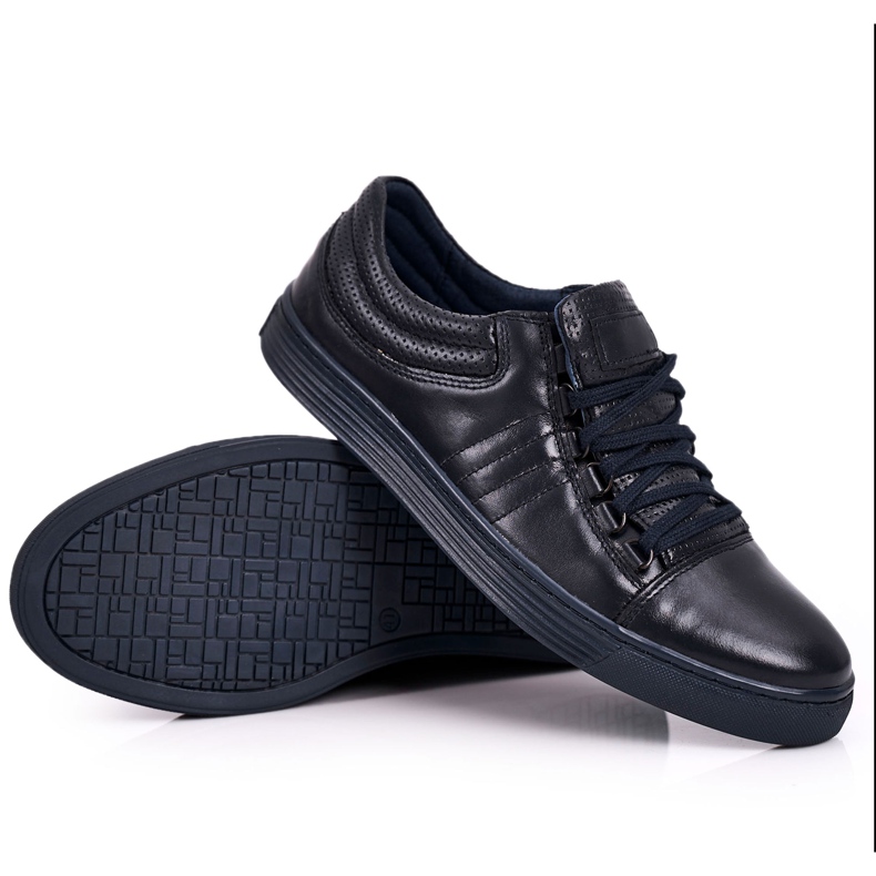 Bednarek Polish Shoes Sapatos de couro masculino tênis Bednarek azul marinho