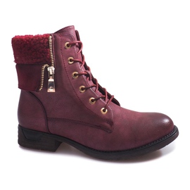 Botas Com Pele BZ8402-KB Vinho vermelho