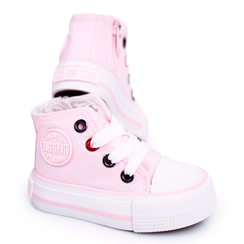 Tênis alto infantil com zíper Big Star HH374191 rosa