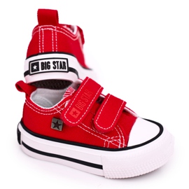 Tênis baixo infantil com velcro Big Star HH374202 vermelho